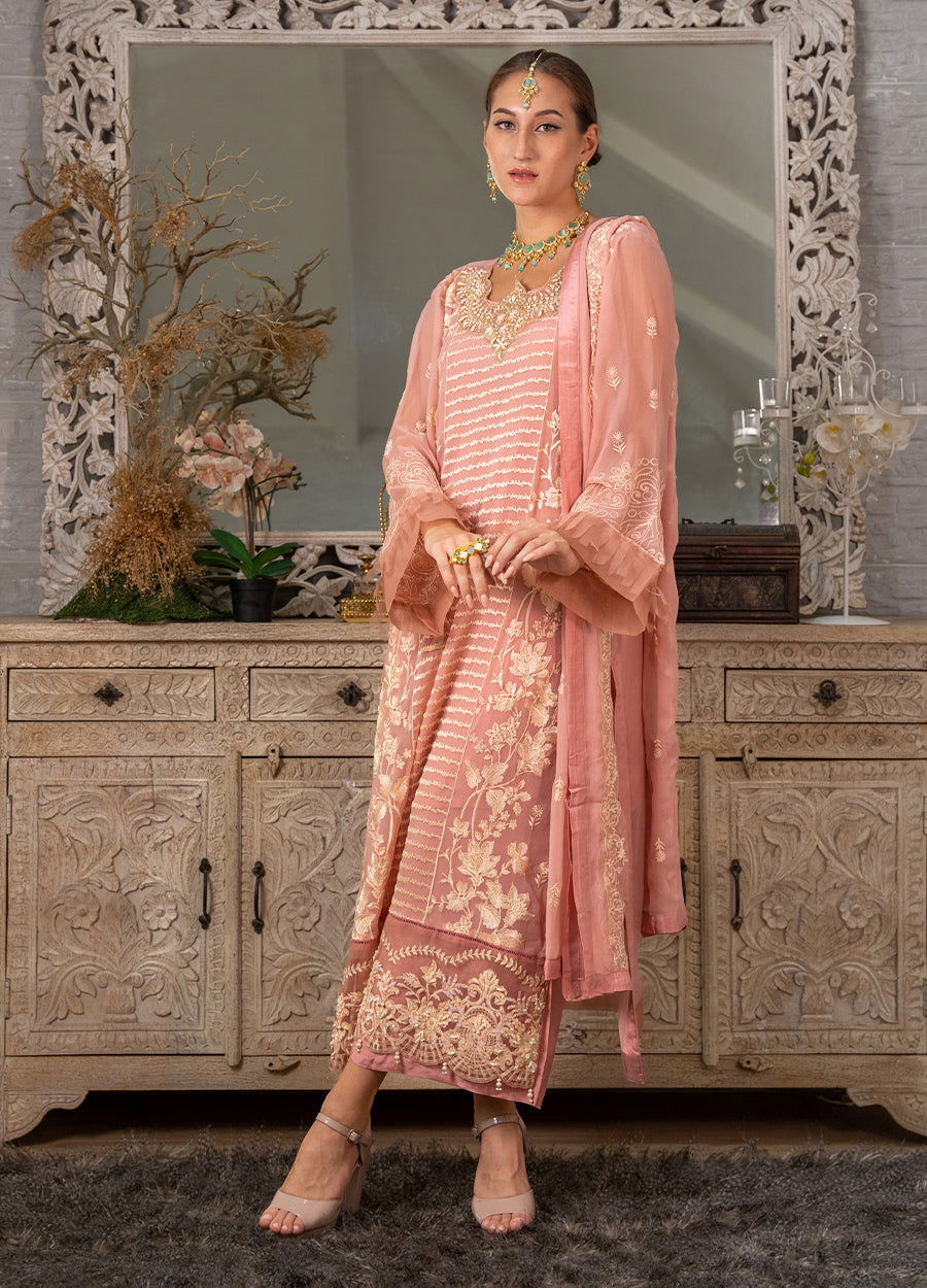 Iqraar  Embroidered Luxury Chiffon Unstitched 3pcs - Jotey