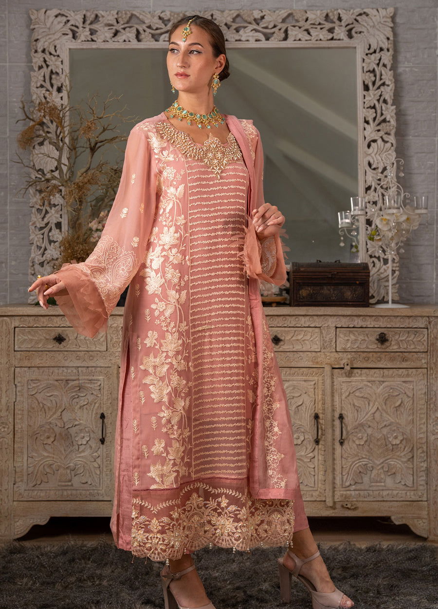 Iqraar  Embroidered Luxury Chiffon Unstitched 3pcs - Jotey