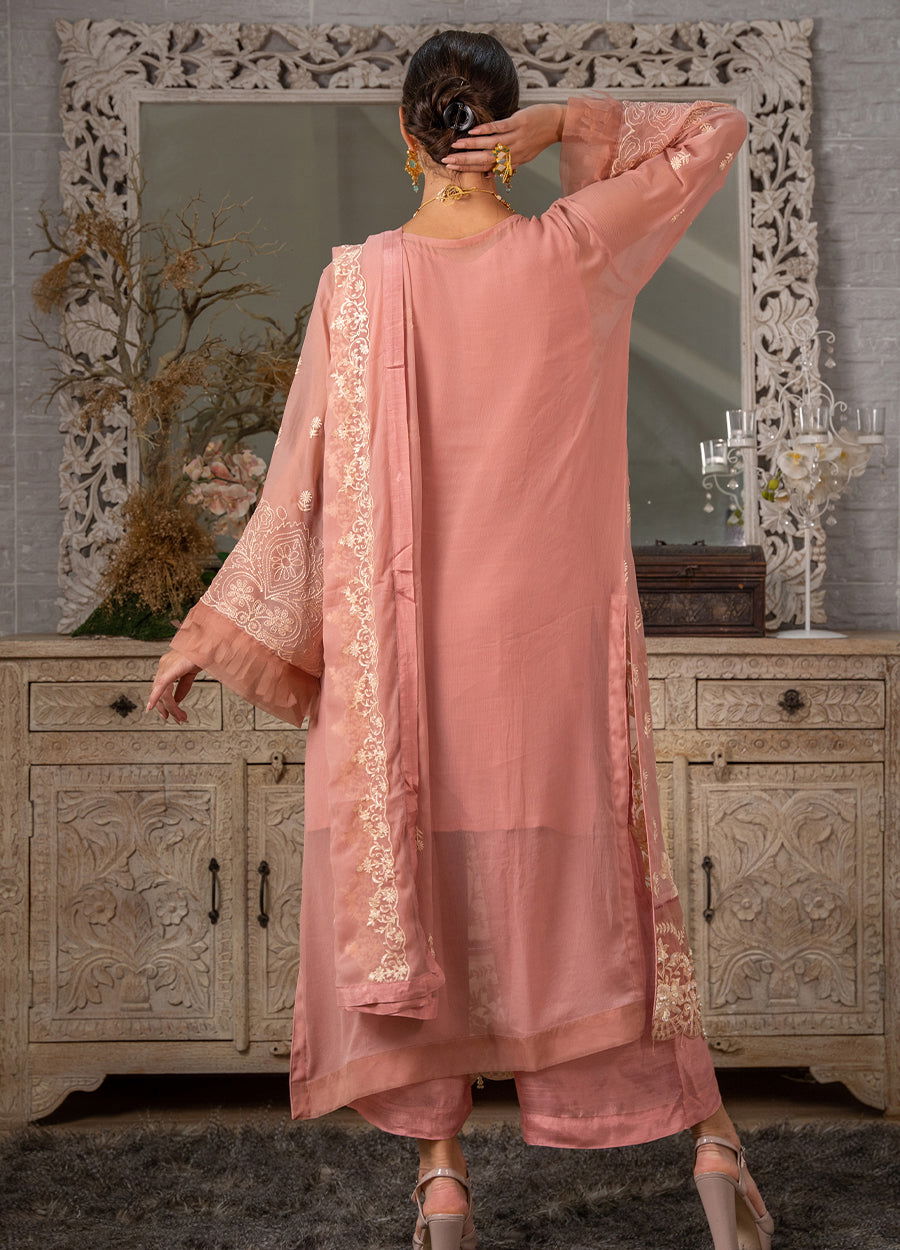 Iqraar  Embroidered Luxury Chiffon Unstitched 3pcs - Jotey