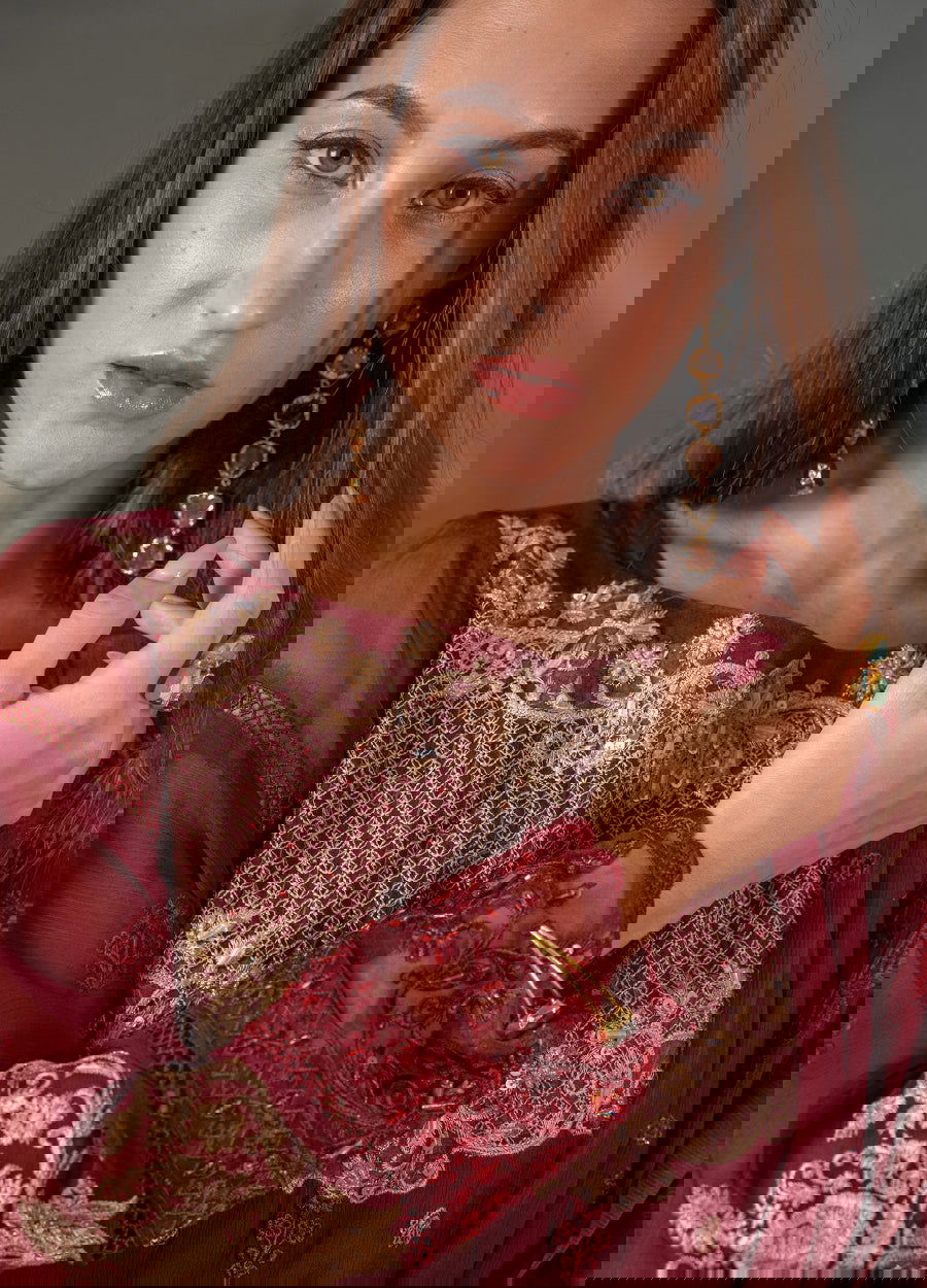 Iqraar  Embroidered Luxury Chiffon Unstitched 3pcs - Jotey