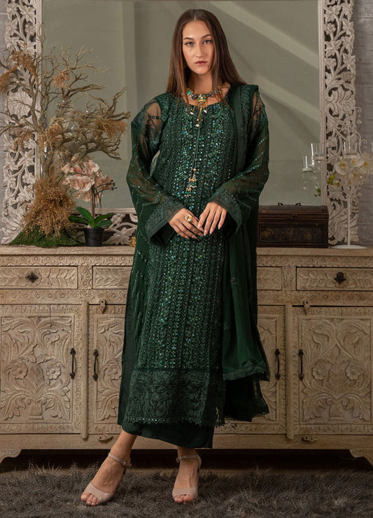 Iqraar  Embroidered Luxury Chiffon Unstitched 3pcs - Jotey