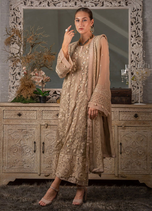 Iqraar  Embroidered Luxury Chiffon Unstitched 3pcs - Jotey