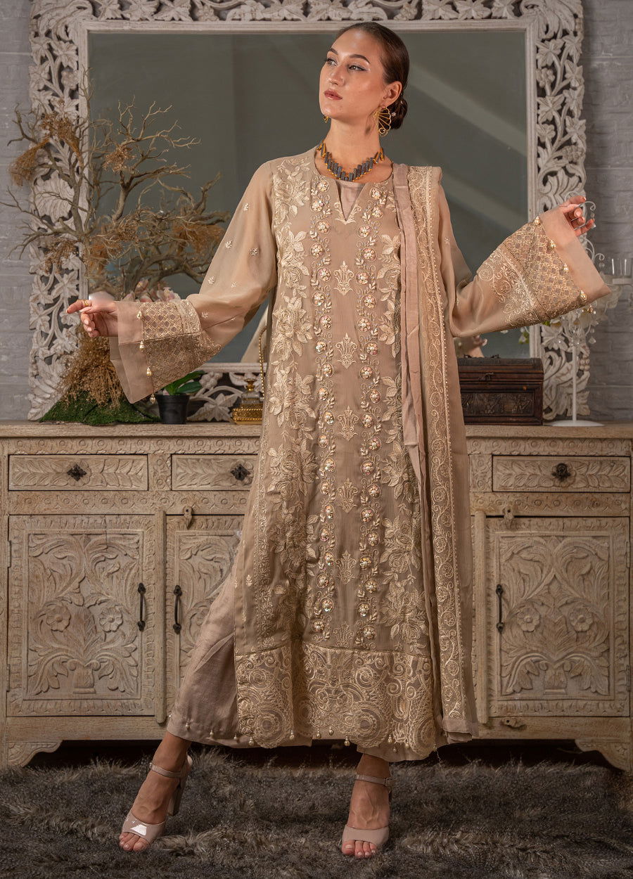 Iqraar  Embroidered Luxury Chiffon Unstitched 3pcs - Jotey