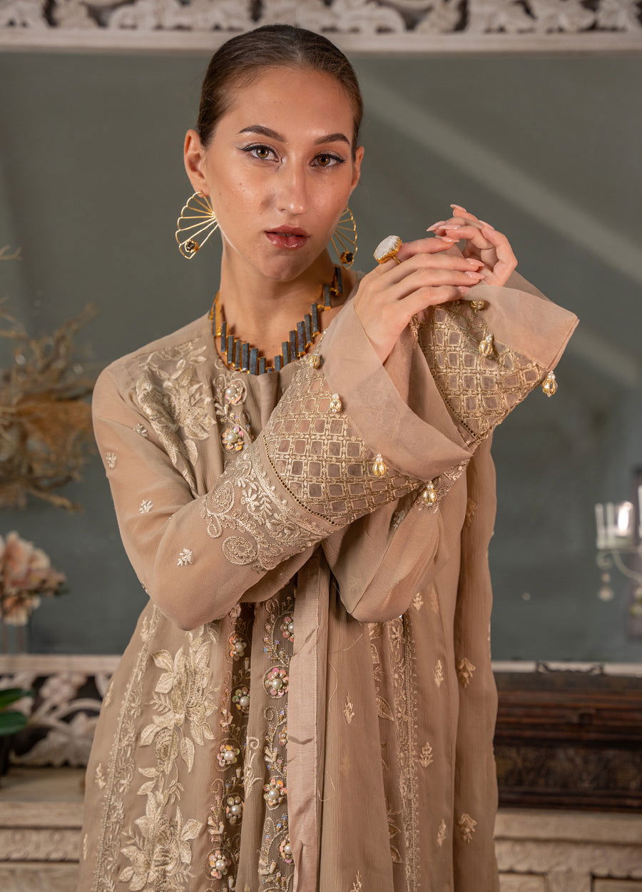 Iqraar  Embroidered Luxury Chiffon Unstitched 3pcs - Jotey