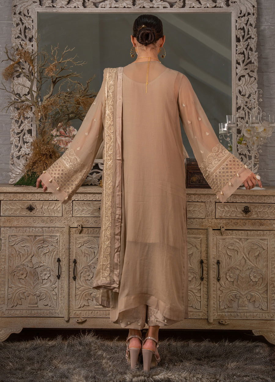 Iqraar  Embroidered Luxury Chiffon Unstitched 3pcs - Jotey