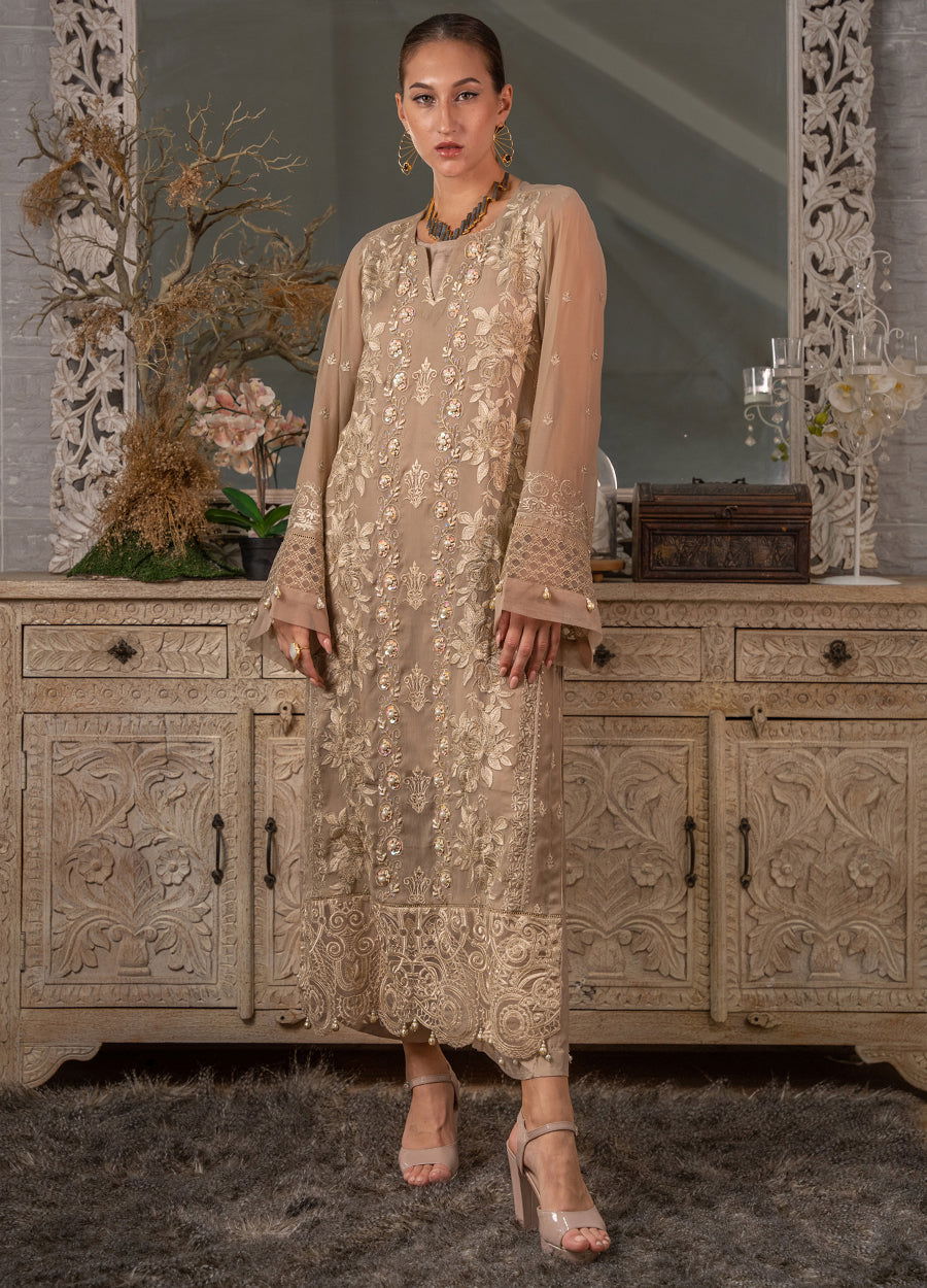 Iqraar  Embroidered Luxury Chiffon Unstitched 3pcs - Jotey